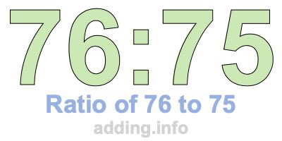 Ratio of 76 to 75