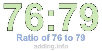 Ratio of 76 to 79 Ratio of 76 to 79