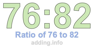 Ratio of 76 to 82 Ratio of 76 to 82