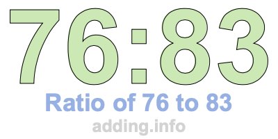 Ratio of 76 to 83 Ratio of 76 to 83