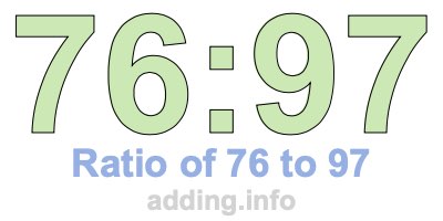 Ratio of 76 to 97 Ratio of 76 to 97
