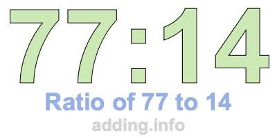 Ratio of 77 to 14 Ratio of 77 to 14