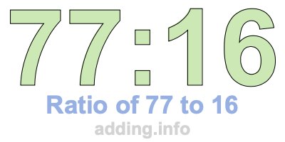 Ratio of 77 to 16