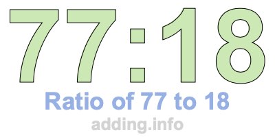Ratio of 77 to 18 Ratio of 77 to 18
