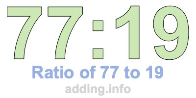 Ratio of 77 to 19