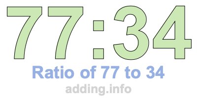 Ratio of 77 to 34