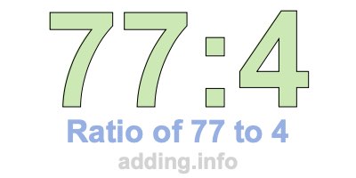 Ratio of 77 to 4 Ratio of 77 to 4
