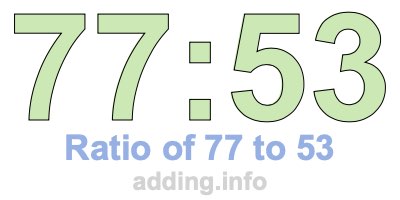 Ratio of 77 to 53