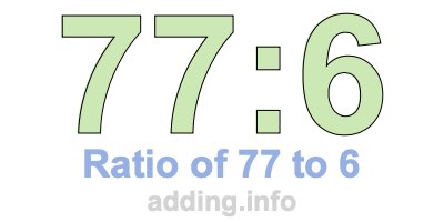 Ratio of 77 to 6 Ratio of 77 to 6