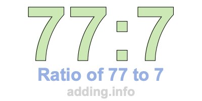 Ratio of 77 to 7