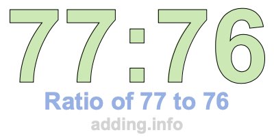 Ratio of 77 to 76