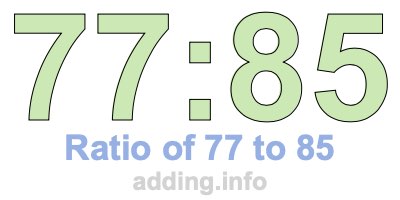 Ratio of 77 to 85
