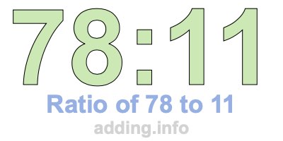 Ratio of 78 to 11 Ratio of 78 to 11
