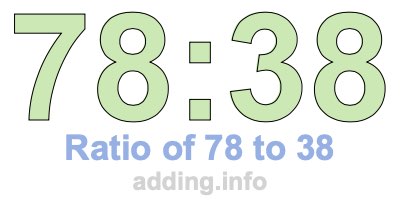 Ratio of 78 to 38 Ratio of 78 to 38