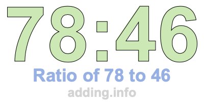 Ratio of 78 to 46 Ratio of 78 to 46