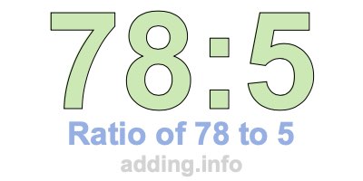 Ratio of 78 to 5 Ratio of 78 to 5