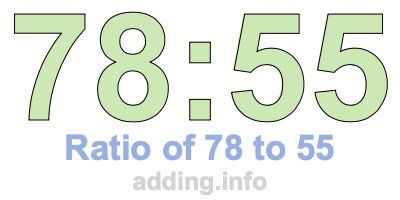 Ratio of 78 to 55 Ratio of 78 to 55