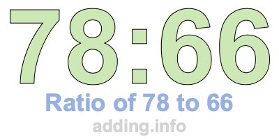 Ratio of 78 to 66