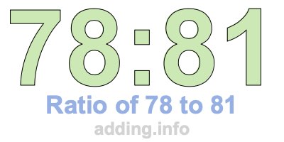 Ratio of 78 to 81