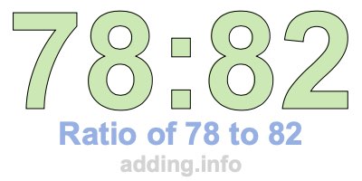 Ratio of 78 to 82 Ratio of 78 to 82