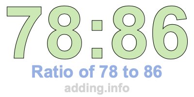 Ratio of 78 to 86 Ratio of 78 to 86