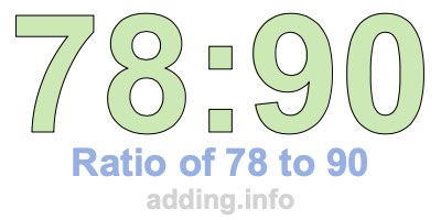 Ratio of 78 to 90