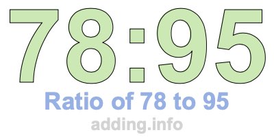 Ratio of 78 to 95 Ratio of 78 to 95