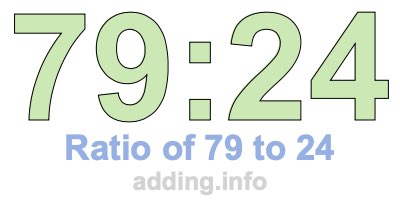 Ratio of 79 to 24 Ratio of 79 to 24