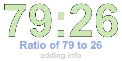 Ratio of 79 to 26 Ratio of 79 to 26