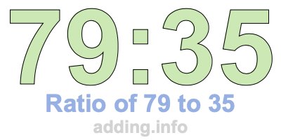 Ratio of 79 to 35 Ratio of 79 to 35