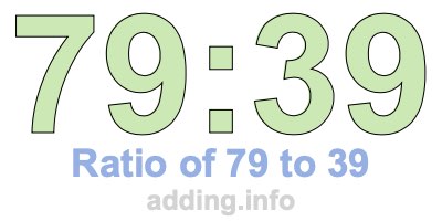 Ratio of 79 to 39