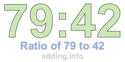 Ratio of 79 to 42