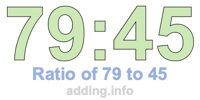Ratio of 79 to 45