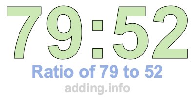 Ratio of 79 to 52 Ratio of 79 to 52