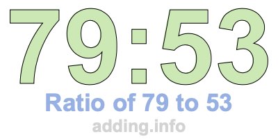 Ratio of 79 to 53 Ratio of 79 to 53