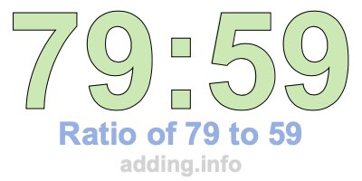 Ratio of 79 to 59 Ratio of 79 to 59