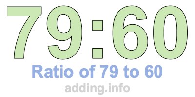 Ratio of 79 to 60 Ratio of 79 to 60