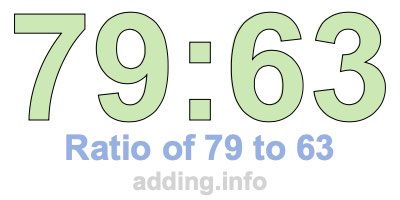 Ratio of 79 to 63 Ratio of 79 to 63