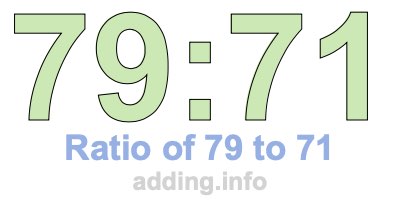Ratio of 79 to 71 Ratio of 79 to 71