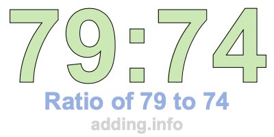 Ratio of 79 to 74 Ratio of 79 to 74