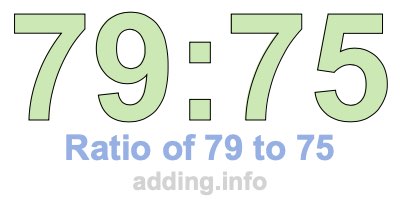 Ratio of 79 to 75 Ratio of 79 to 75