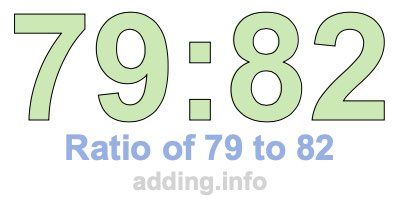 Ratio of 79 to 82 Ratio of 79 to 82