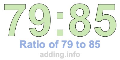 Ratio of 79 to 85