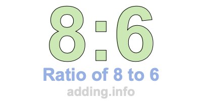 Ratio of 8 to 6