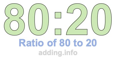 Ratio of 80 to 20 Ratio of 80 to 20