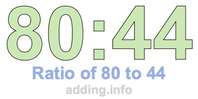 Ratio of 80 to 44