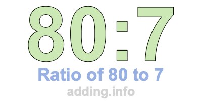 Ratio of 80 to 7