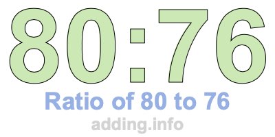 Ratio of 80 to 76 Ratio of 80 to 76