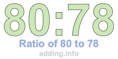 Ratio of 80 to 78 Ratio of 80 to 78