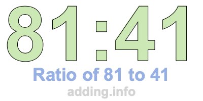 Ratio of 81 to 41